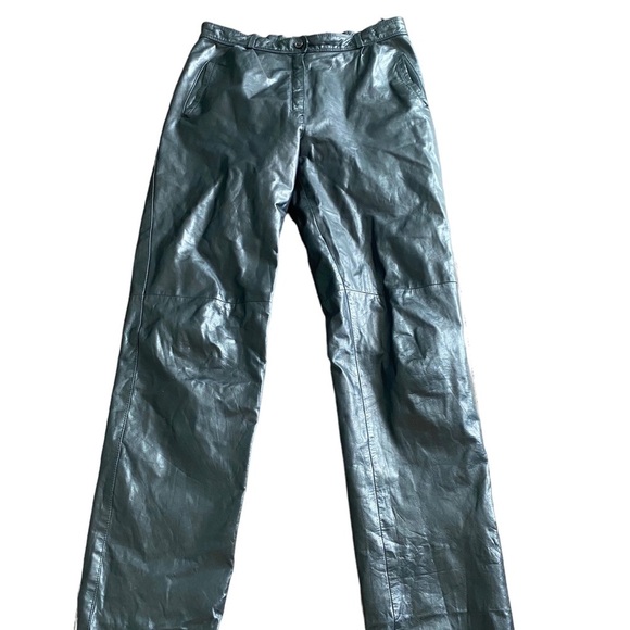 Vintage High Rise Black leather pants - Picture 1 of 9
